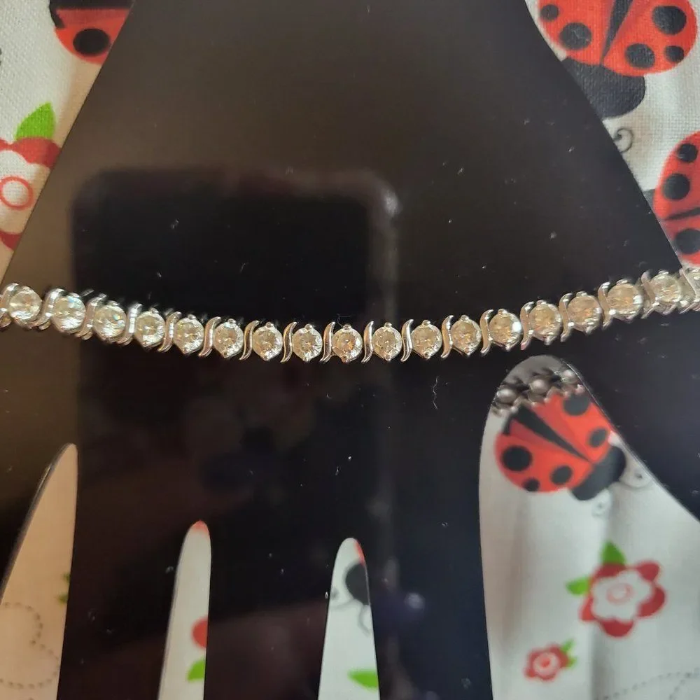 Sterling Silver CZ Tennis Bracelet - Picture 2 of 8